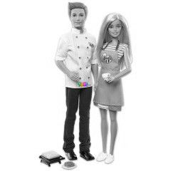 Barbie - Cukrsz Barbie s Ken baba - Kt darabos szett kiegsztkkel