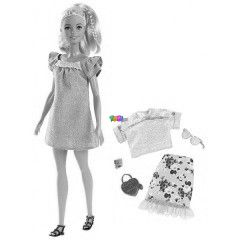 Barbie Fashionistas - Szke haj Barbie, hrom-darabos ruhaszettel