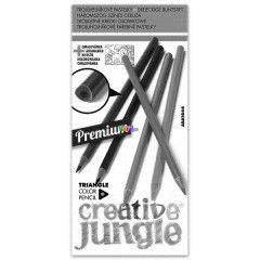 Creative Jungle - Hromszglet sznes ceruza kszlet kifestvel, 12 db-os