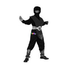 Ninja jelmez, 120-130 cm, piros-fekete