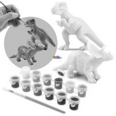 Playgo - Dinoszaurusz vilg mgyanta fests - T-rex s Triceratopsz