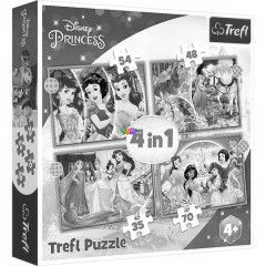 Puzzle - Disney hercegnk boldog napja, 4 az 1-ben