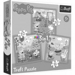 Puzzle - Peppa boldog napja, 3 az 1-ben