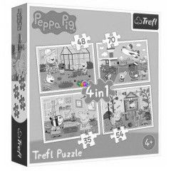 Puzzle - Peppa malac nyaralsi emlkei, 4 az 1-ben