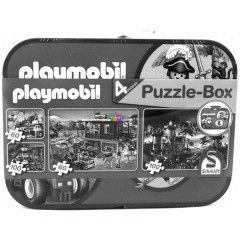 Puzzle - Playmobil, 4 az 1-ben kszlet, fmdobozban